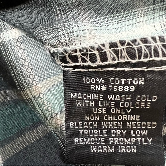 BKE Black Green Plaid Pearl Snap Button-Down Western Men's Shirt Size M - Picture 16 of 16